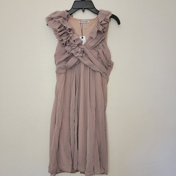 Oh My Julian Mini Dress Ruffle Front Prom/Bridesmaid Dress, Y2K NWT Blush Medium - Picture 1 of 7